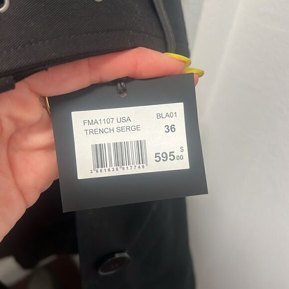 Brand NWT - Black Trench Coat - THE KOOPLES - Picture 5 of 6